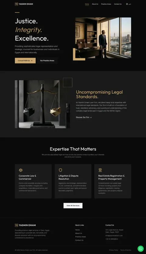 Yasmin Emam Law Firm website